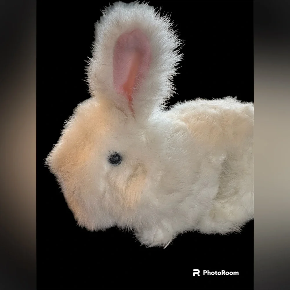 Animagic Automated Fluffy White Plush Bunny Toy